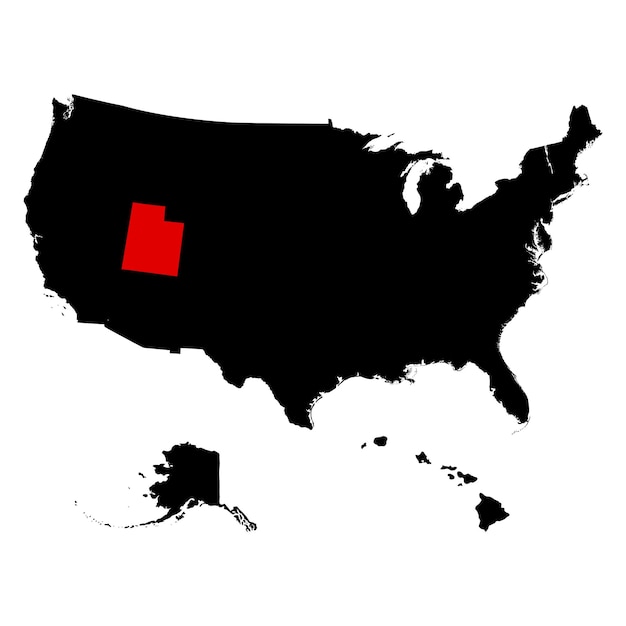 Map of the US state of Utah