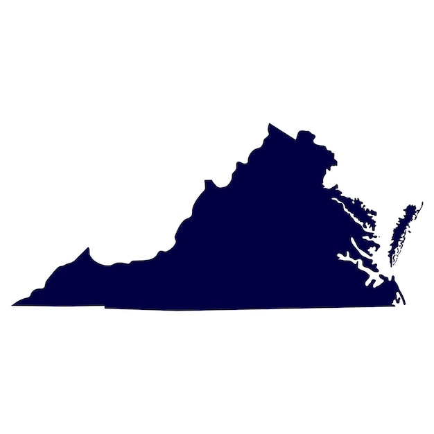 Map of the US state of Virginia