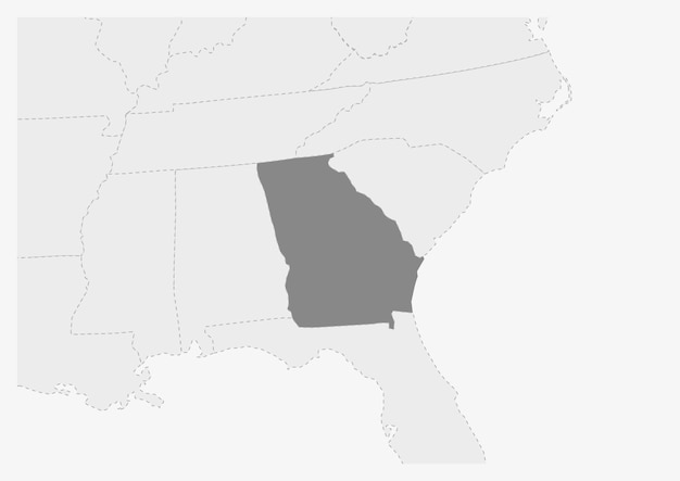 Map of USA with highlighted Georgia state map