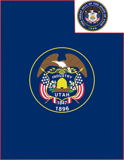 Map of Utah State USA