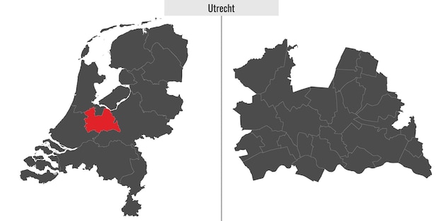 Vector map of utrecht region of netherlands