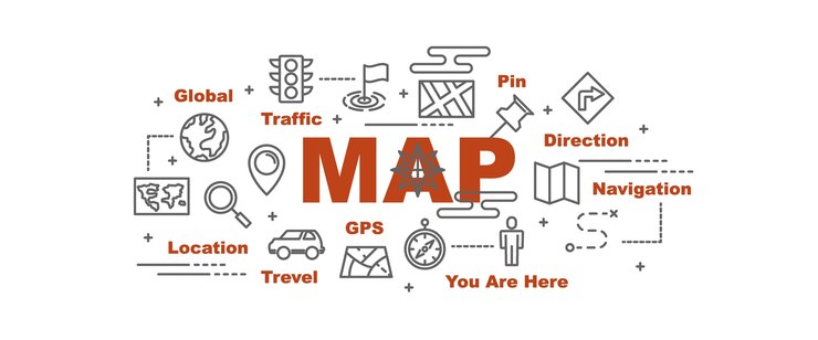 Vector map vector banner
