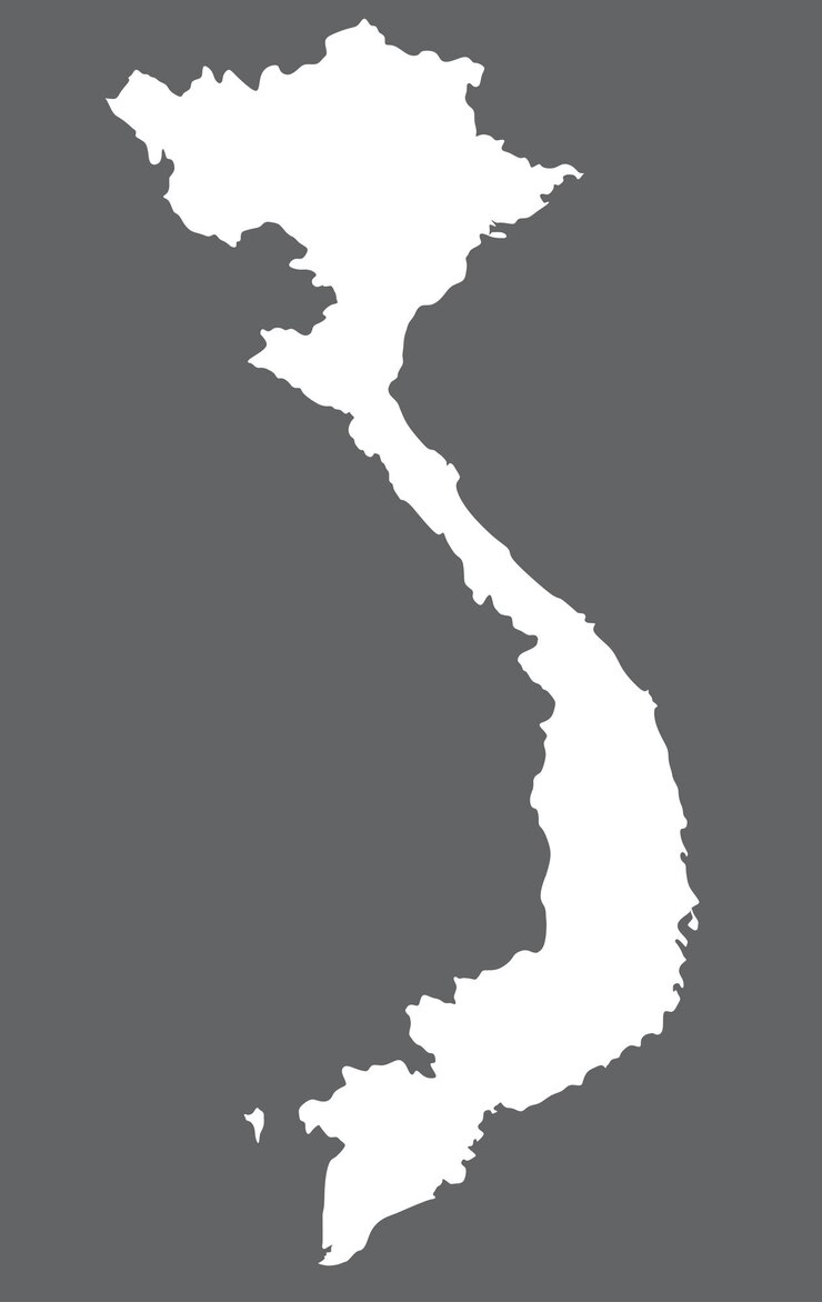 Vector map of vietnam with mekong river