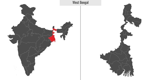 Map of West Bengal state of India