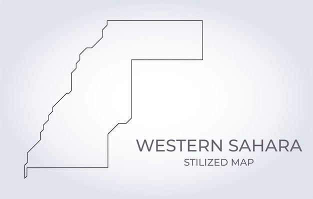 Vector map of western sahara in a stylized minimalist style