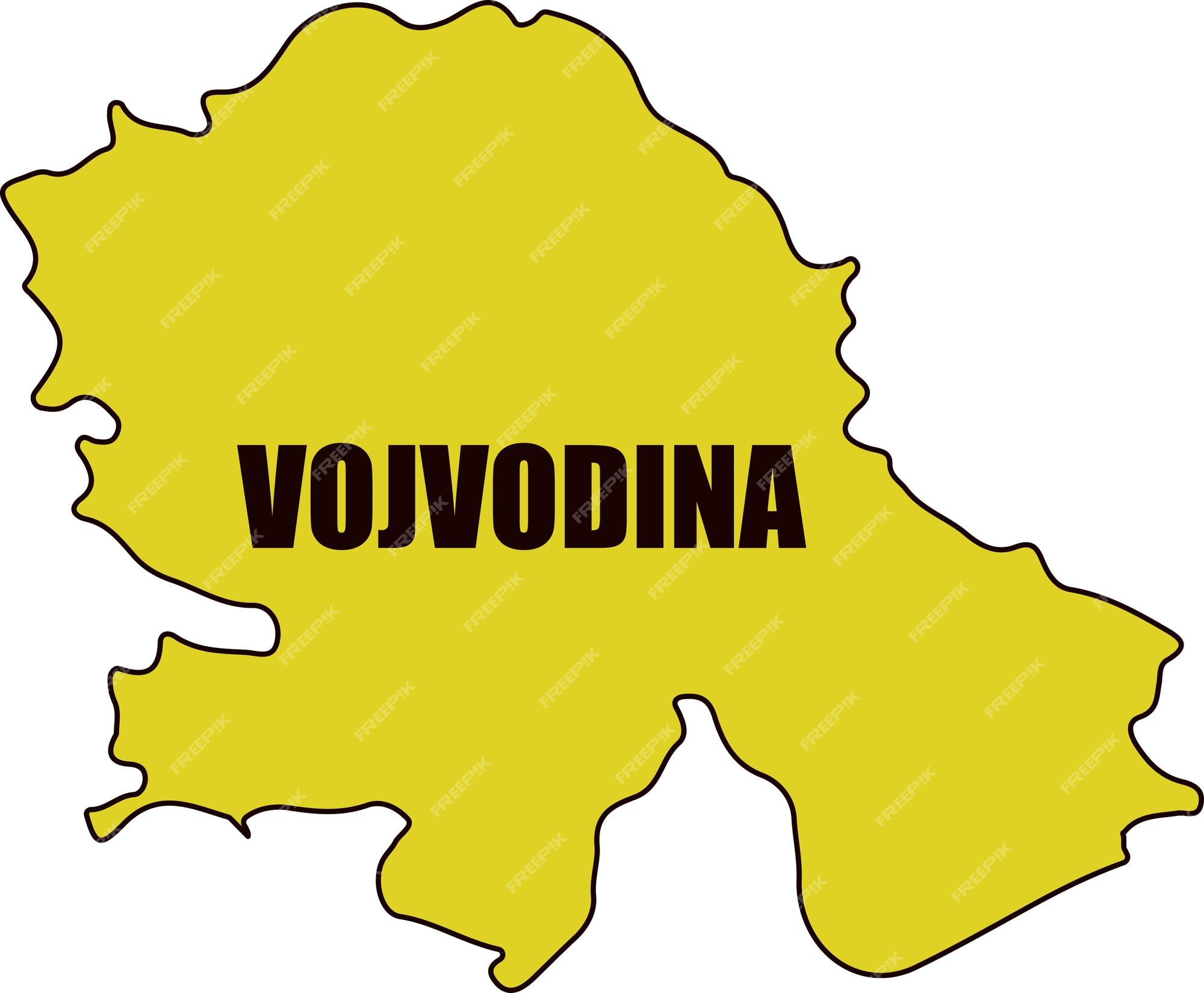 Premium Vector  Map with borders of vojvodina in vector