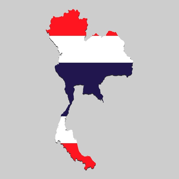 Vector map with national flag