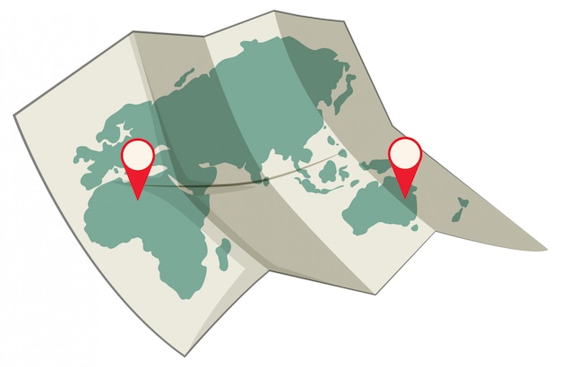 Vettore mappa del concetto di destinazione del mondo