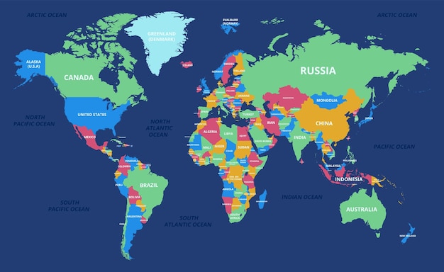 Vector a map of the world with countries of the world