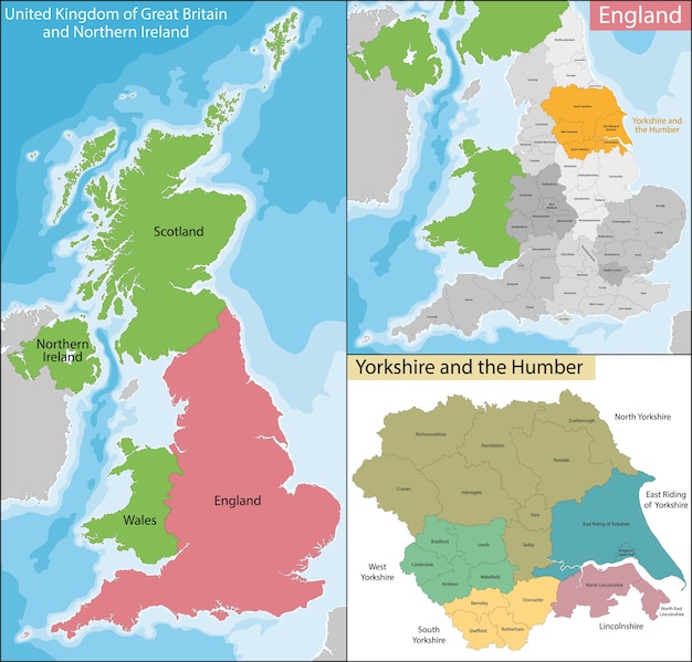 Vector map of yorkshire and the humber