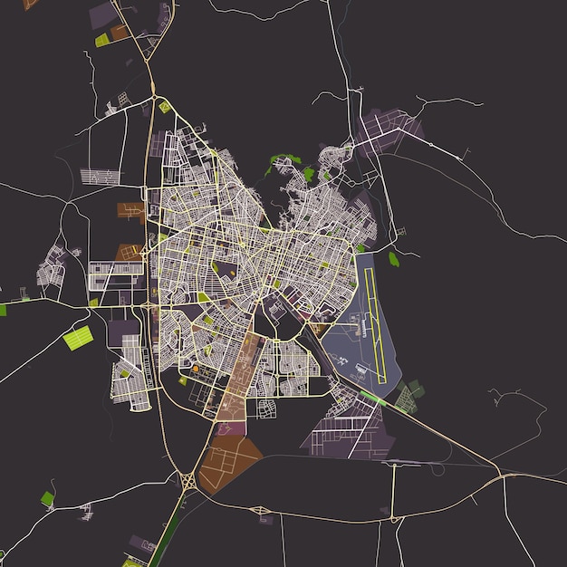 Vector map of zahedan sistan and baluchestan province iran