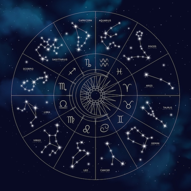 Vector map of zodiac constellation