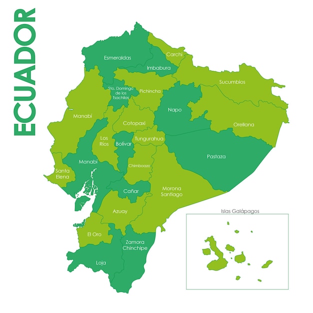 Vettore mappa delle province vettoriali dell'ecuador