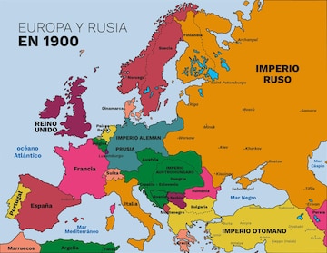 Premium Vector  Mapa politico de europa y rusia en el ano 1900