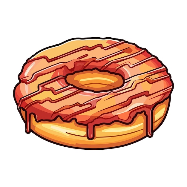 Maple bacon donut clip art illustration