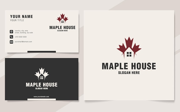 Maple house logo template on monogram style