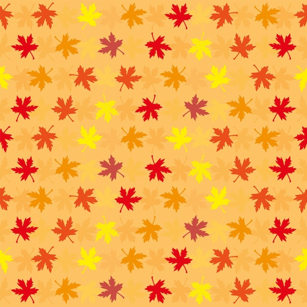 Vector maple leaf autumn pattern background vector illustration