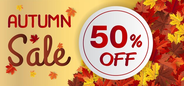 Maple leaf autumn vector background