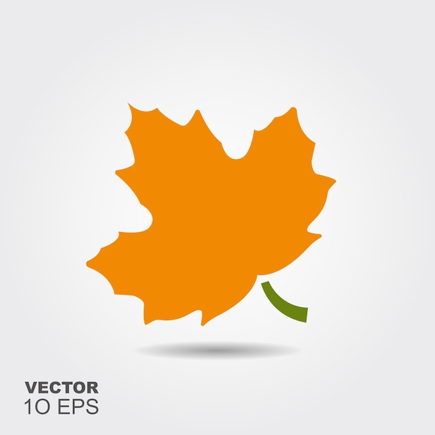 Maple Leaf Flat silhouet icoon met schaduw
