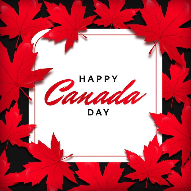 Maple leaf frame for canada day