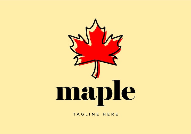 Maple leaf logo in abstract style