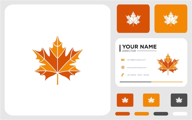 Vector maple leaf logo design template