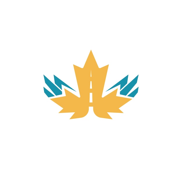 メープル リーフ 道路ロゴ メープル リーフ エンブレム ベクトル カナダ記号ロゴ