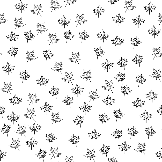 Maple leaf seamless pattern vector illustration on white background