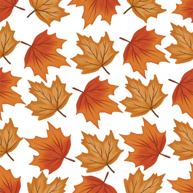 Vector maple leaf seamless pattern