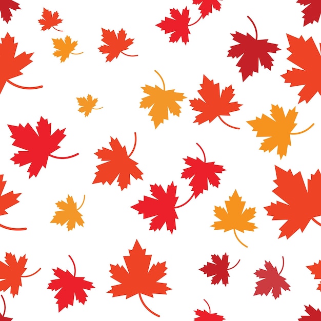 Vector maple leaf seamless vector illustration