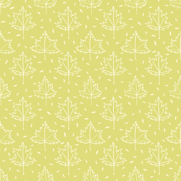 Maple leaves seamless pattern nature onochrome background