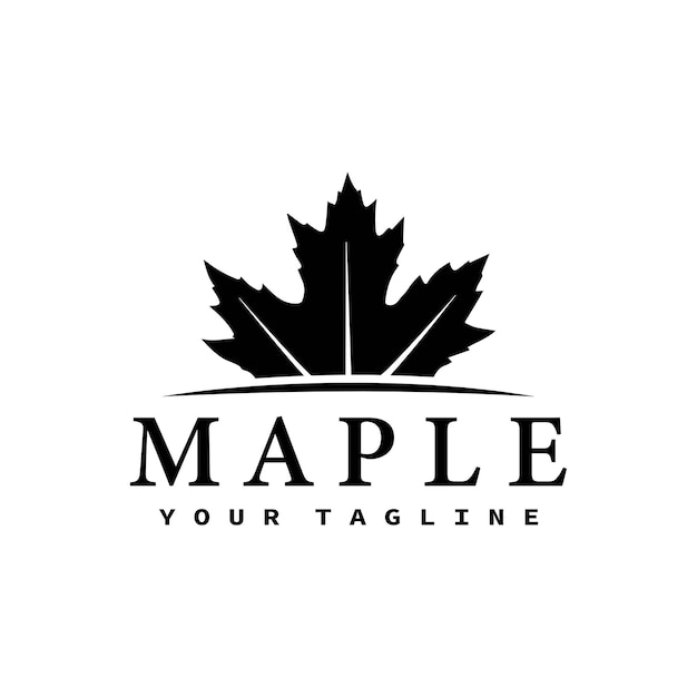 Maple logo concept black and white vector