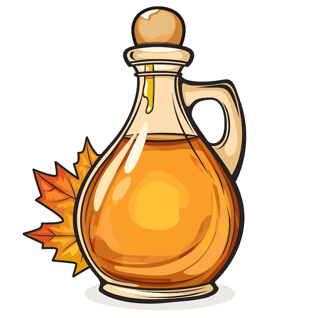 Vector maple syrup cartoon isolated on transparent background png for designer