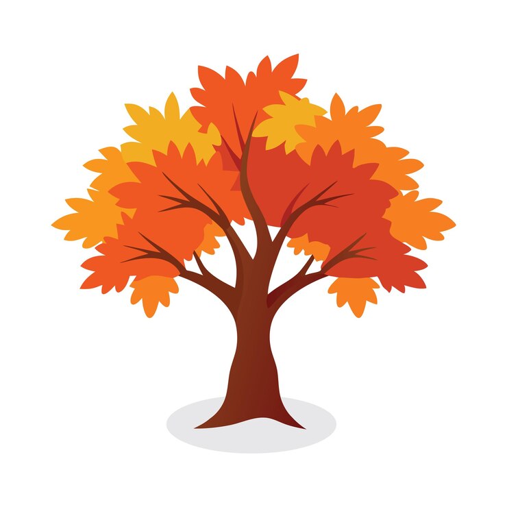 Vector maple tree isolated flat vector illustration on white background