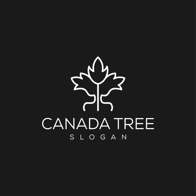 Maple tree linear icon. Official canadian emblem. Species of trees in Canada.