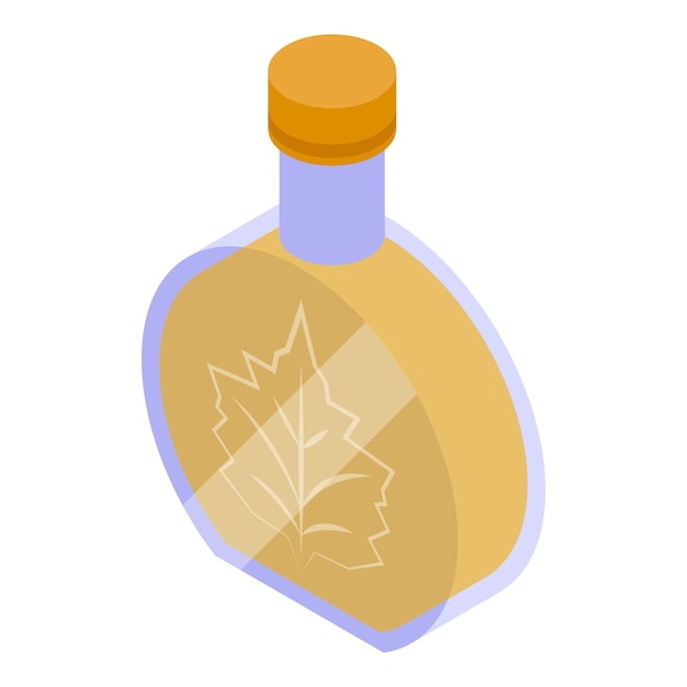 Vector maple tree nectar jar icon isometric vector sugary syrup topping