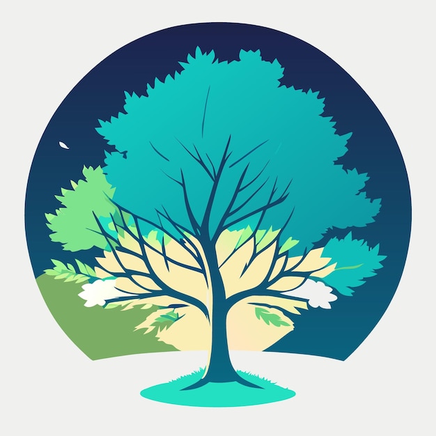 maple tree vector illustration flat