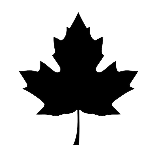 Logo della silhouette foglia maplle isolato su sfondo bianco