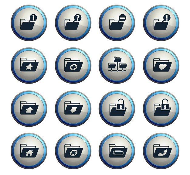 Mappen vectorpictogrammen voor web- en gebruikersinterfaceontwerp
