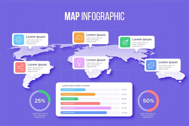 Vector maps infographics template