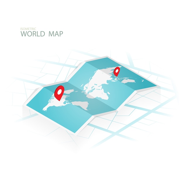 Vector maps & navigation isometric,wolrd map vector