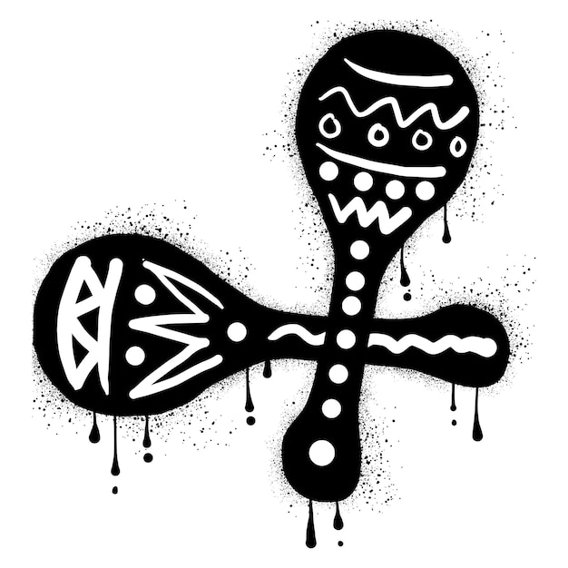 Maracas graffiti drawn with black spray paint