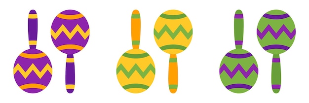 Vector maracas in vlakke stijl geïsoleerd