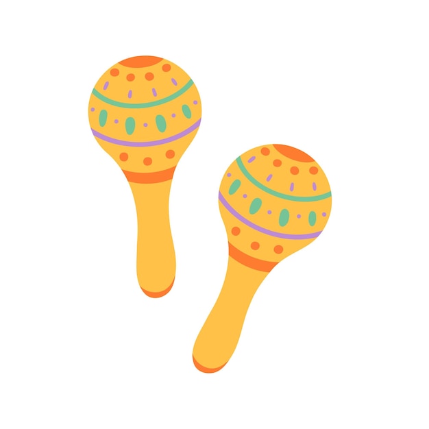 Maracas Muziek Handgetekende illustratie