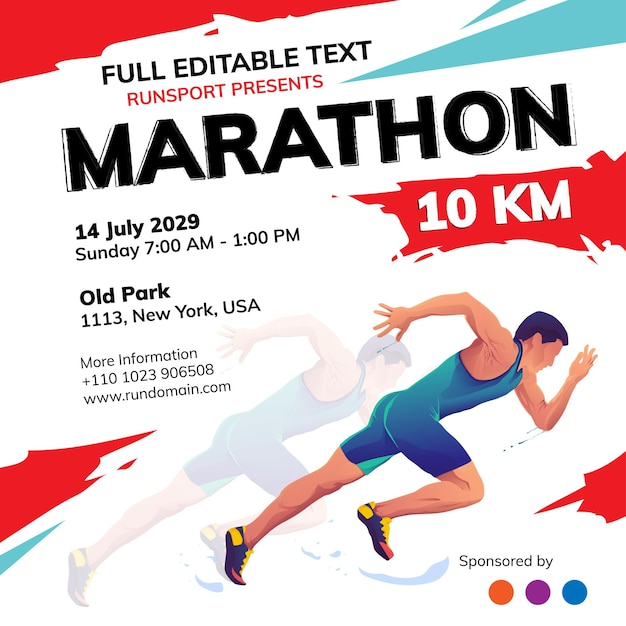 Marathon flyer design template