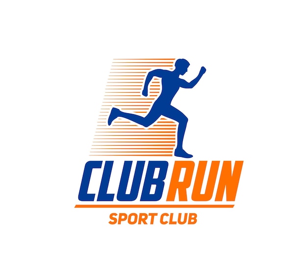 Marathon run sport icon runner sprinters club