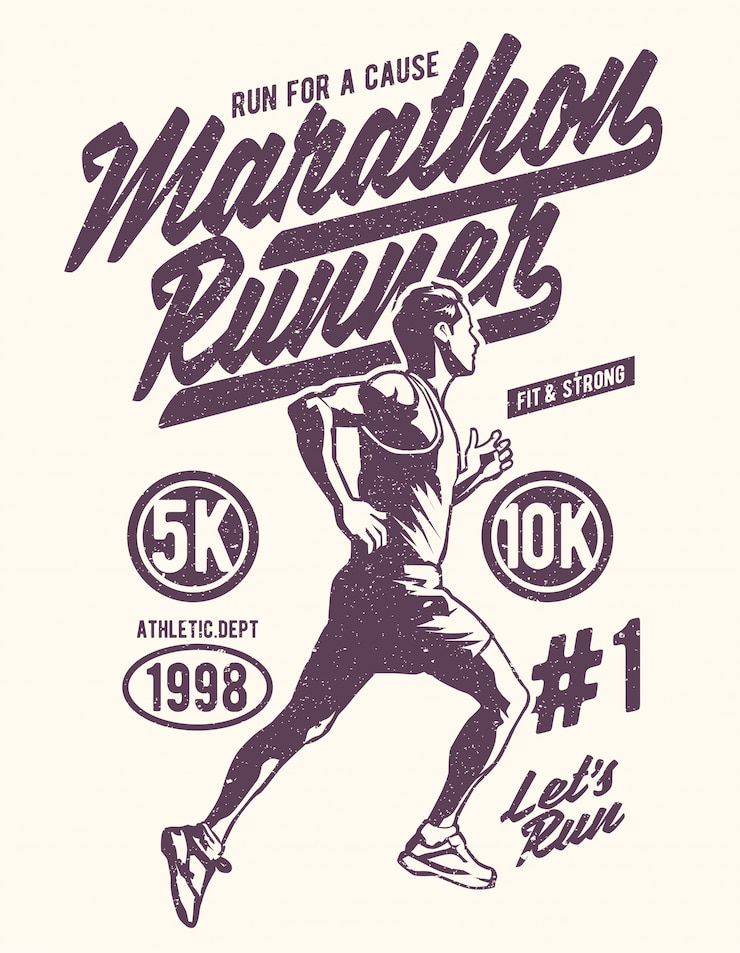 Vector marathon runner