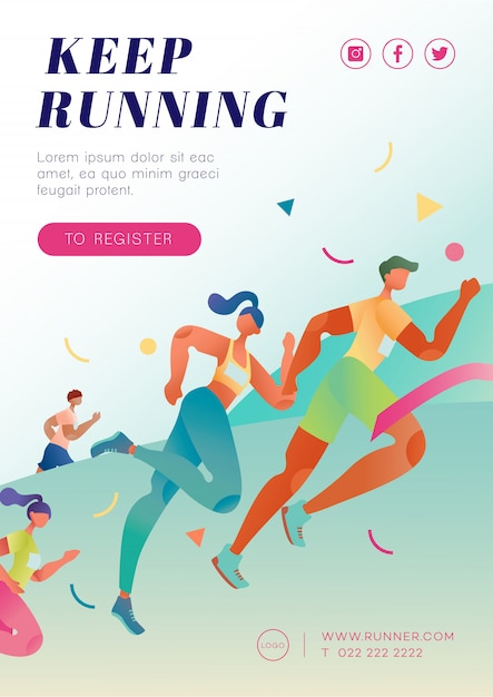 Marathon running poster