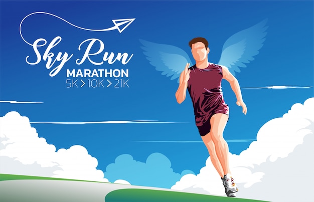 Marathon sky run-themakunst