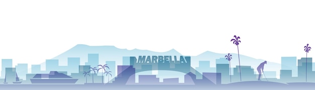 Marbella Transparante lagen Verlooporiëntatiepunten Skyline